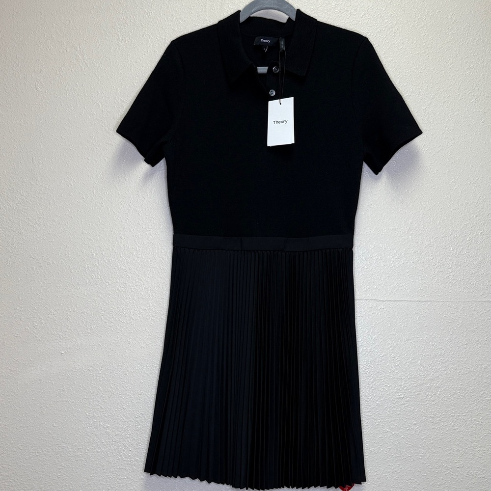 NEW! Theory Women’s Black Collared Mini Dress Size 12